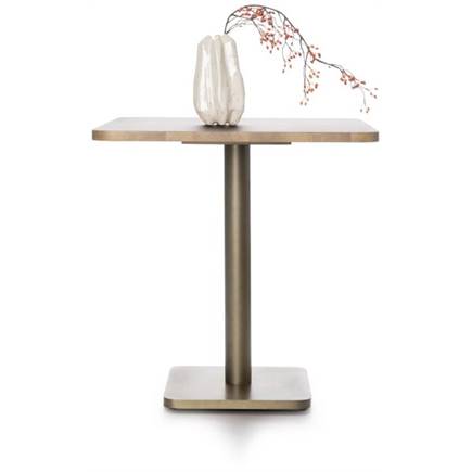Coco Maison Brest bistrotafel vintage oak 75x75cm Goud
